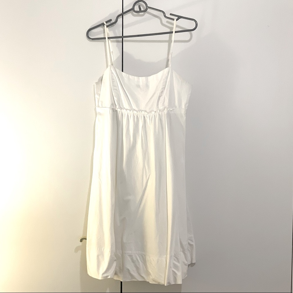 White empire waist mini dress